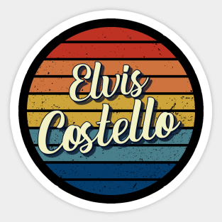 Elvis Costello Vintage Retro Circle Sticker